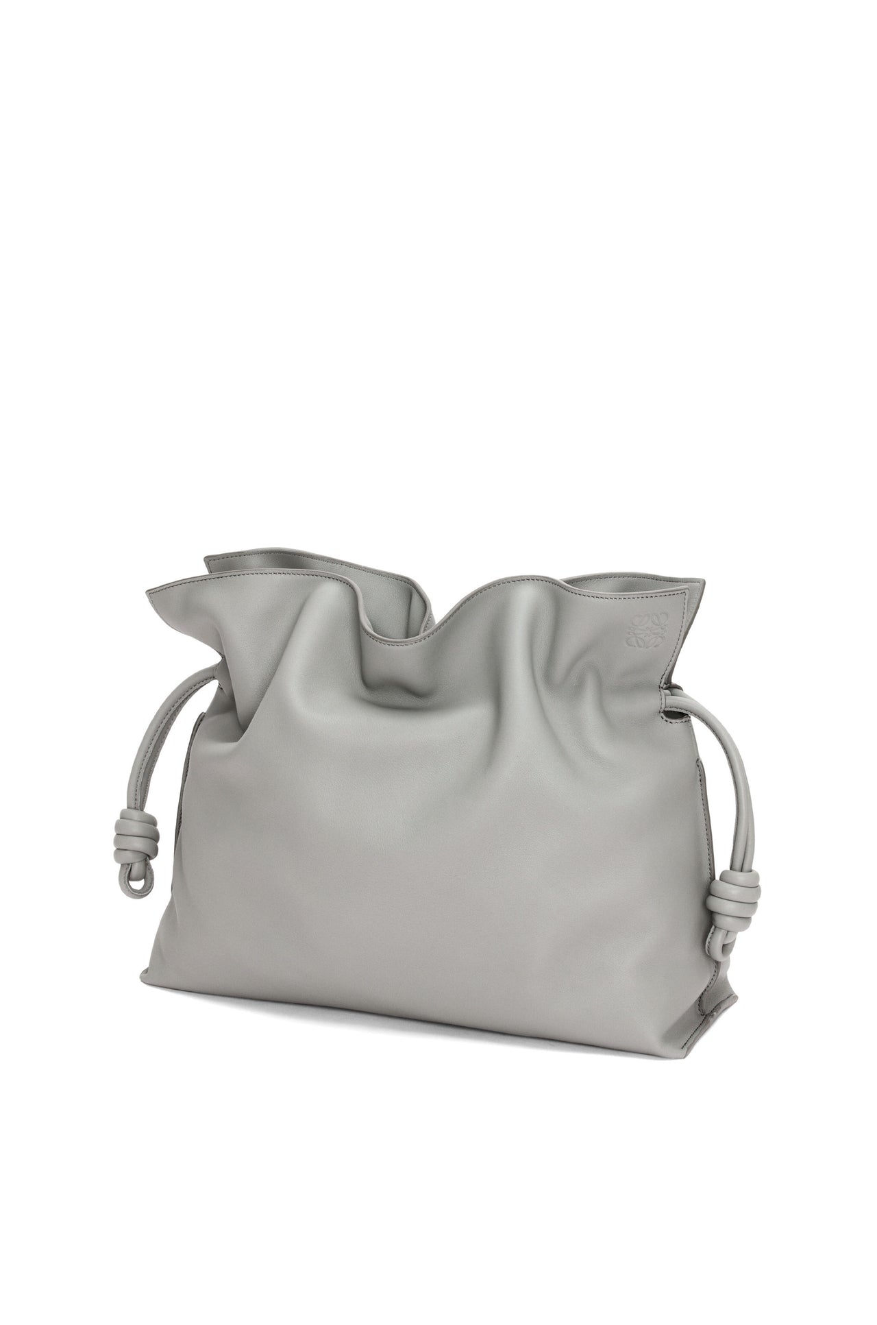 Loewe Large Flamenco clutch in nappa calfskin (Colour: Pearl Grey)