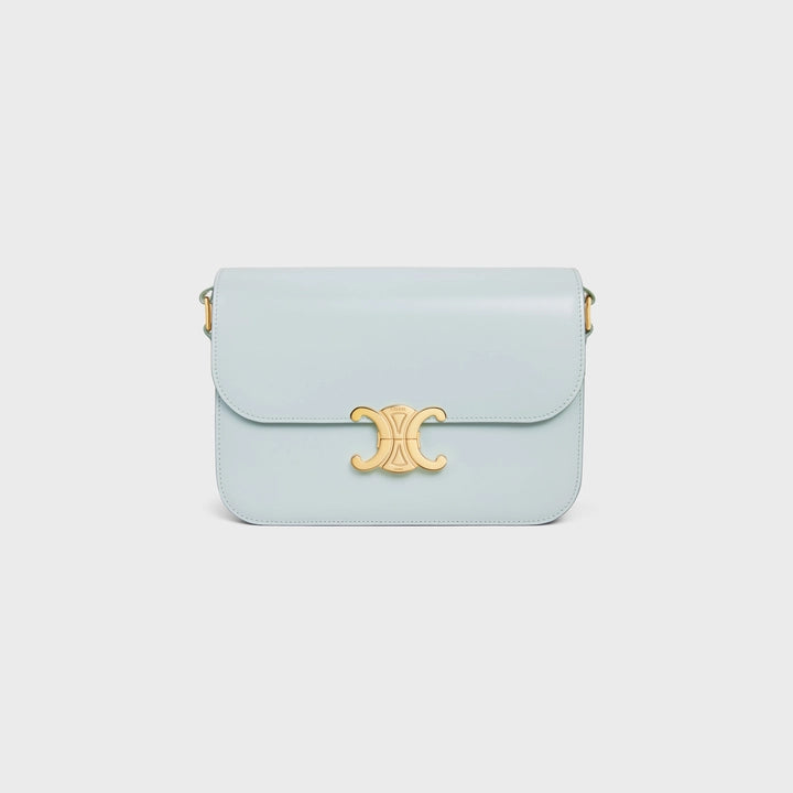 Celine Classique Triomphe Bag in Shiny Calfskin (Soft Blue)