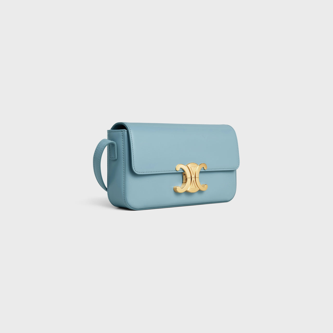 Celine Shoulder Bag Triomphe in Shiny Calfskin (California Blue)