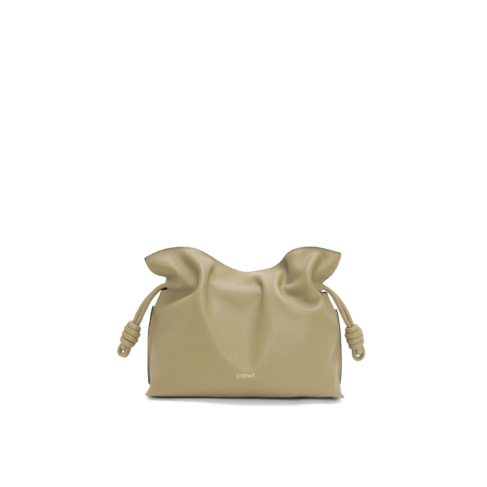 Loewe Medium Flamenco clutch in nappa calfskin (Clay Green)