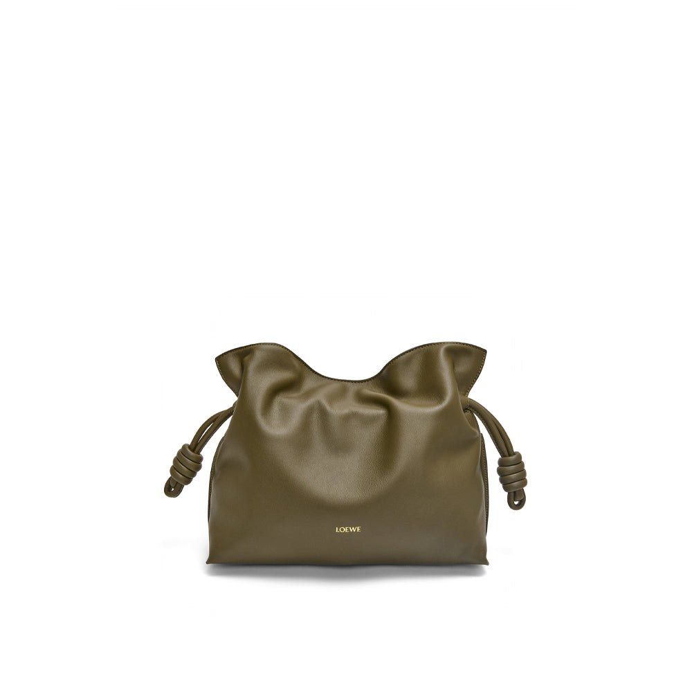 Loewe Medium Flamenco clutch in nappa calfskin (Dark Khaki Green)