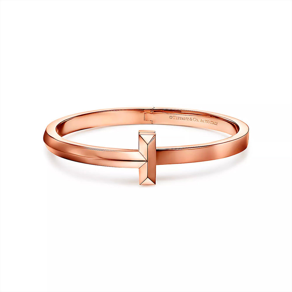 Tiffany & Co. Tiffany T T1 Hinged Bangle in Rose Gold, Wide