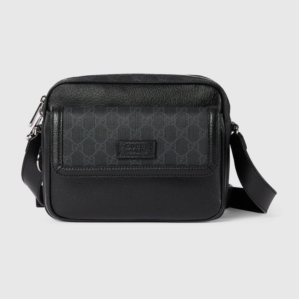 Gucci Small GG Crossbody Bag With Tag (Black leather)