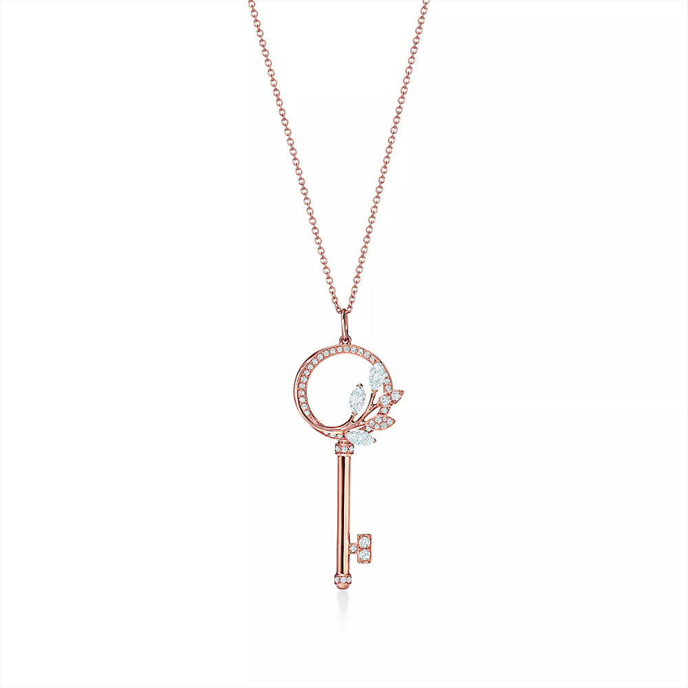 Tiffany & Co. Tiffany Keys Tiffany Victoria® Diamond Vine Circle Key in 18k Rose Gold