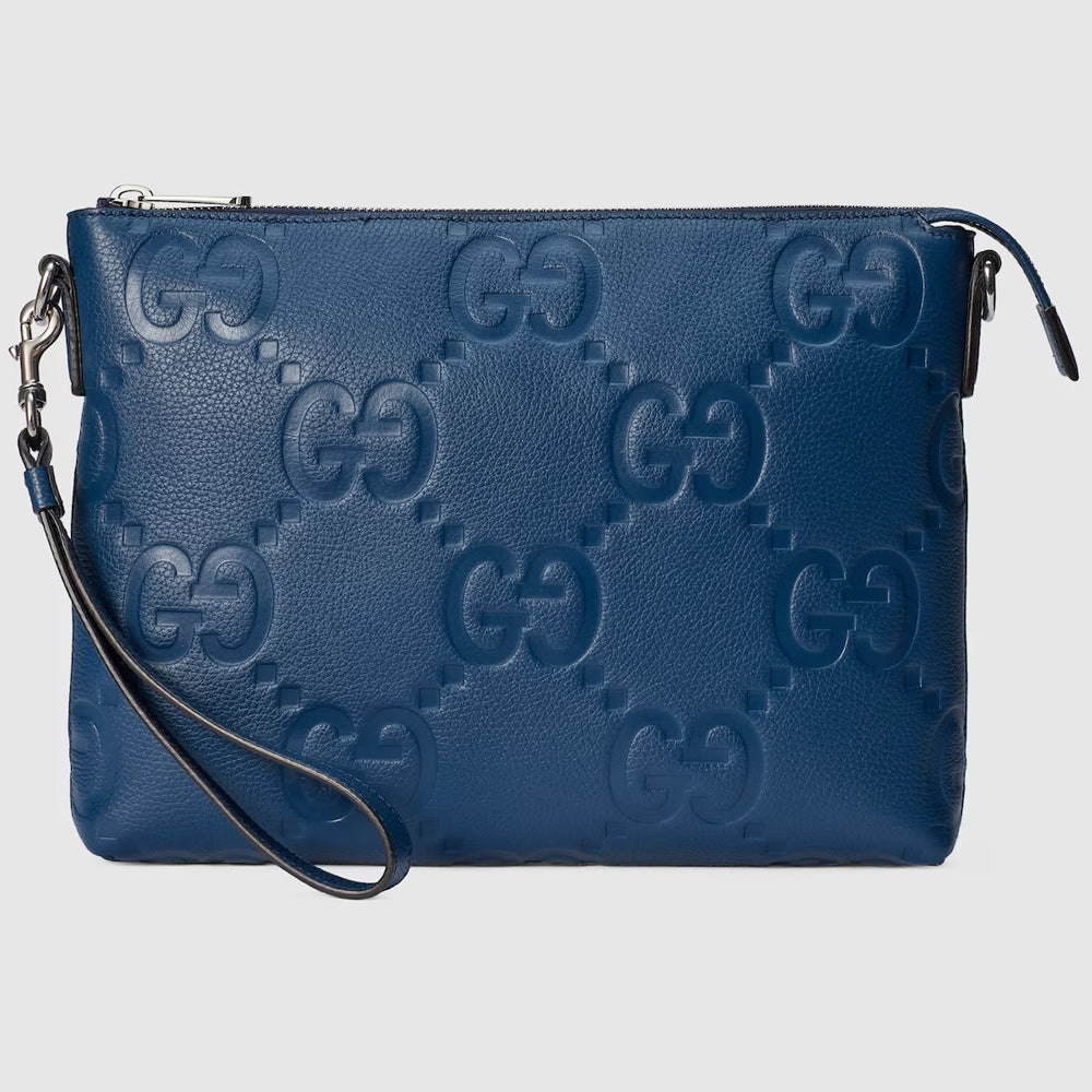 Gucci Jumbo GG Medium Messenger Bag (Blue jumbo GG leather)