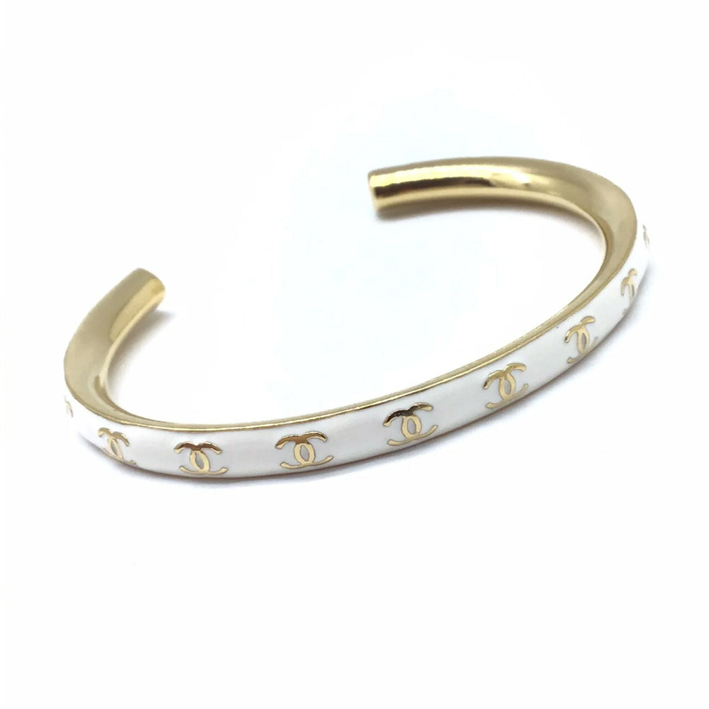 Hong Kong Stock - Chanel CC Logo Bangle White