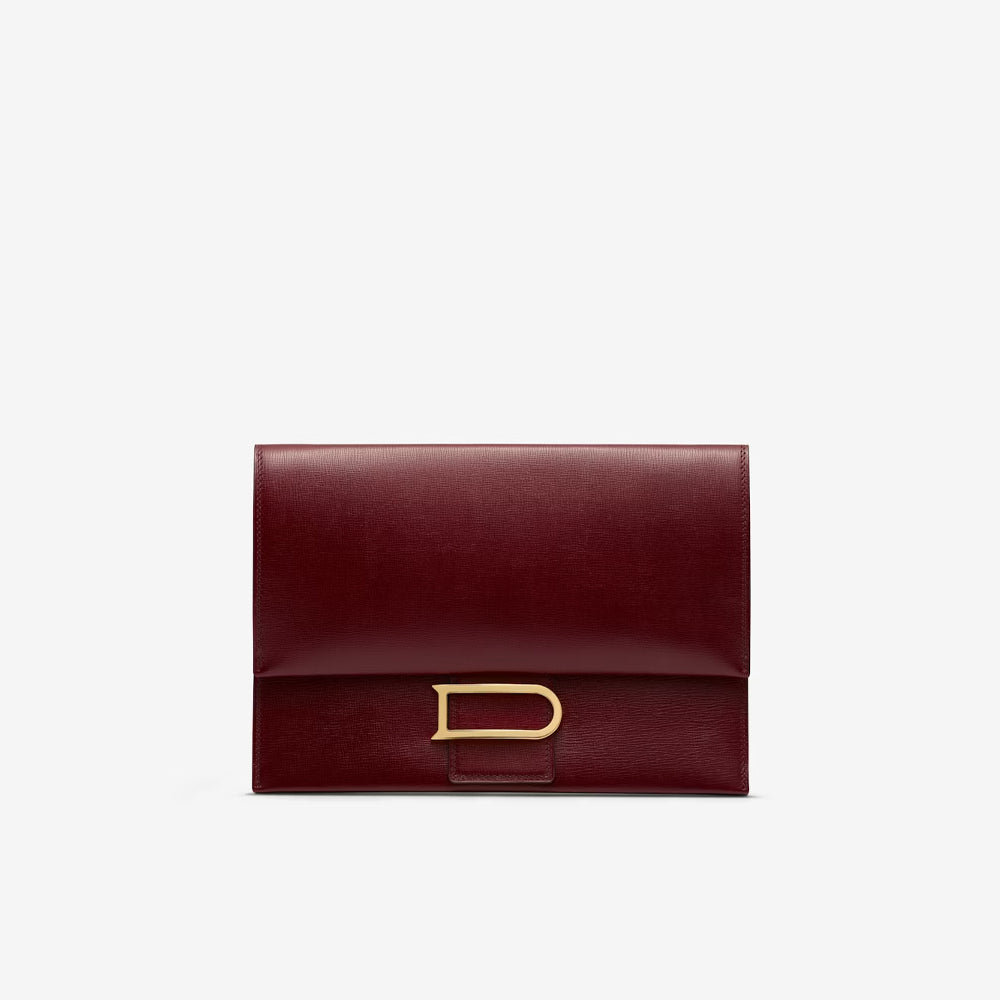 Delvaux Léonce Clutch in Opera Calf (Rosewood)