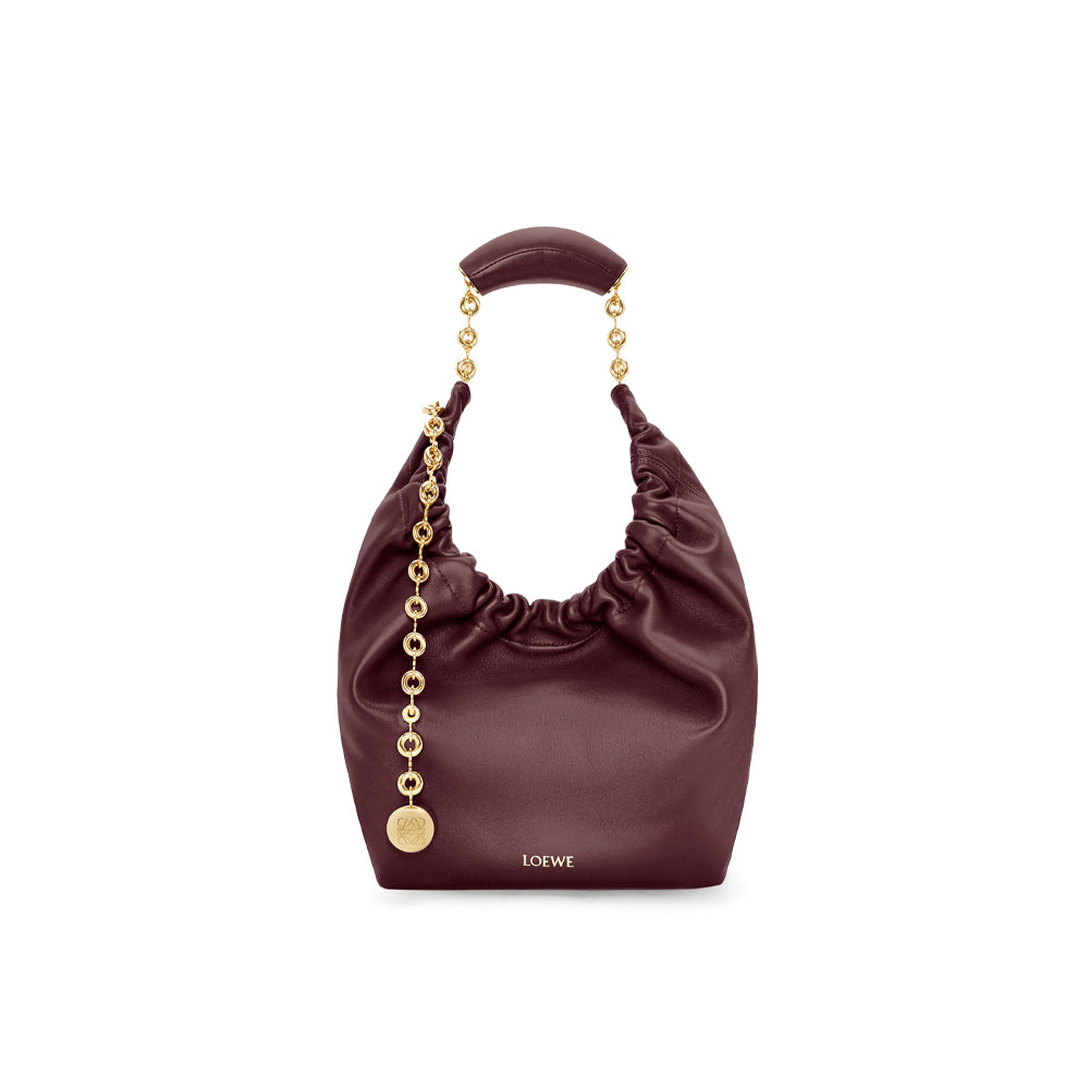 Loewe Small Squeeze bag in nappa lambskin (Dark Burgundy)