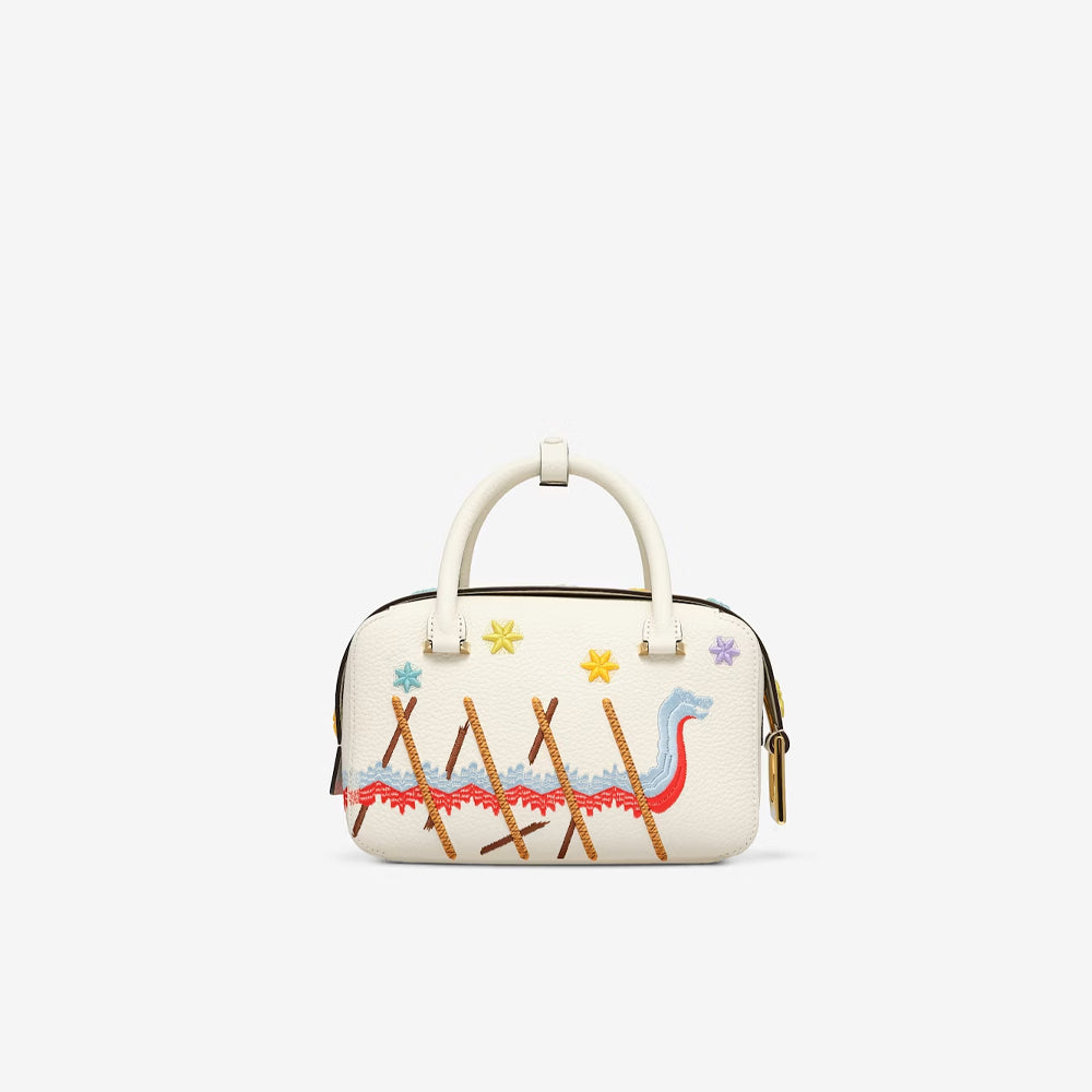 Delvaux Cool Box Mini Source in Taurillon Soft (Ivory - Multicoloured)