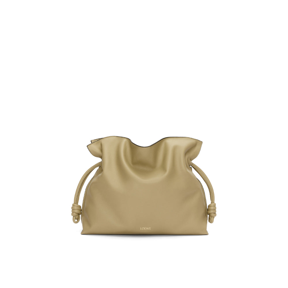 Loewe Large Flamenco clutch in nappa calfskin (Clay Green)