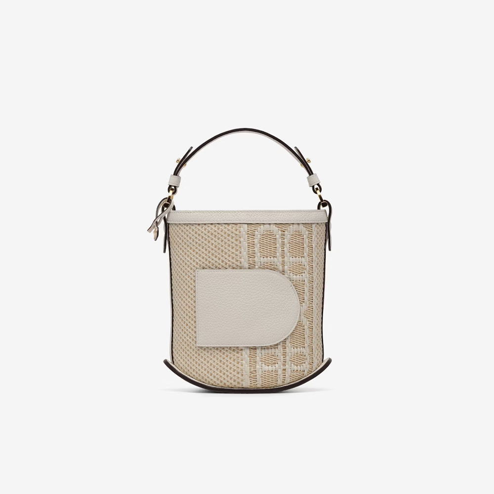 Delvaux Pin Mini Bucket Illusion in Jacquard (Natural - Ivory)