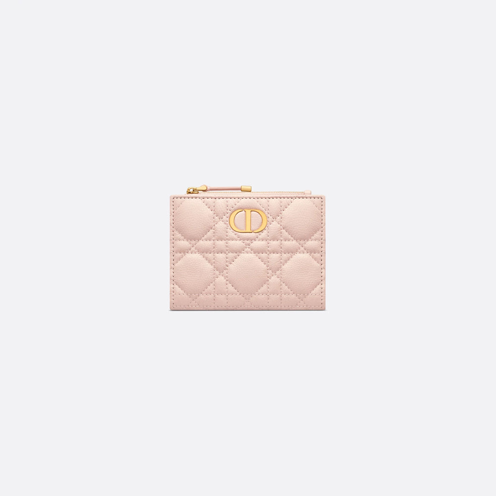 Dior Caro Dahlia Wallet(Powder Pink Supple Cannage Calfskin)