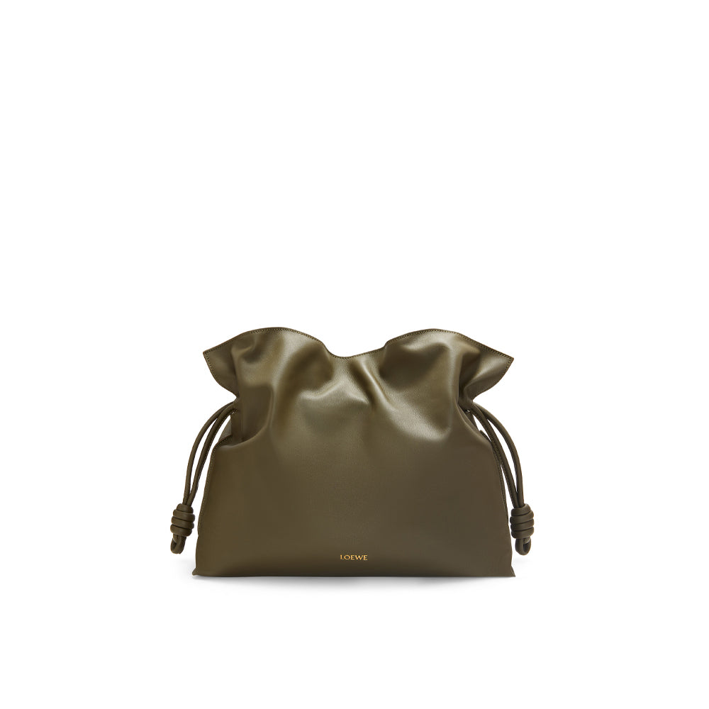 Loewe Large Flamenco clutch in nappa calfskin ( Dark Khaki Green)