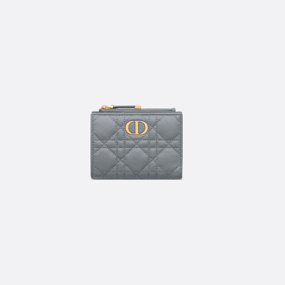 Dior Caro Dahlia Wallet(Cloud Blue Supple Cannage Calfskin)