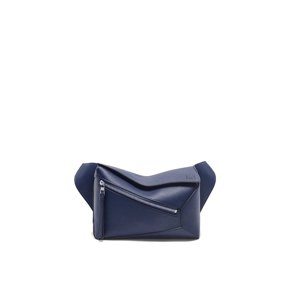 Loewe Small Puzzle Bumbag in classic calfskin (Abyss Blue)