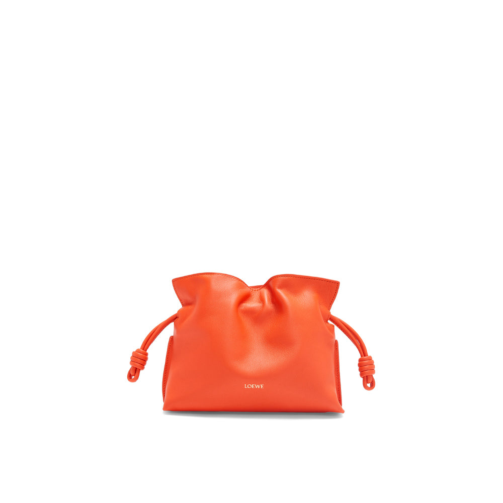 Loewe Mini Flamenco clutch in nappa calfskin (Vivid Orange)