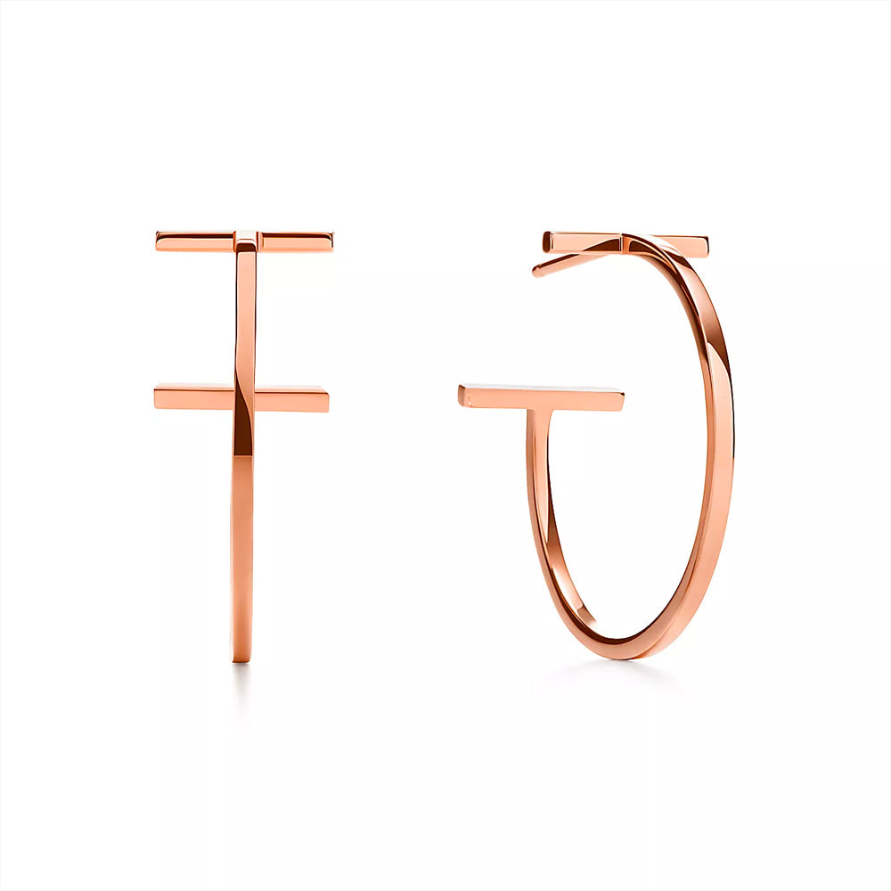 Tiffany & Co. Tiffany T Hoop Earrings in 18k Rose Gold