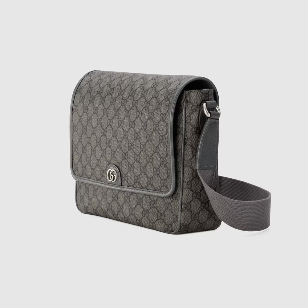 Gucci Ophidia Medium Messenger Bag (Grey and black Supreme Tender canvas)