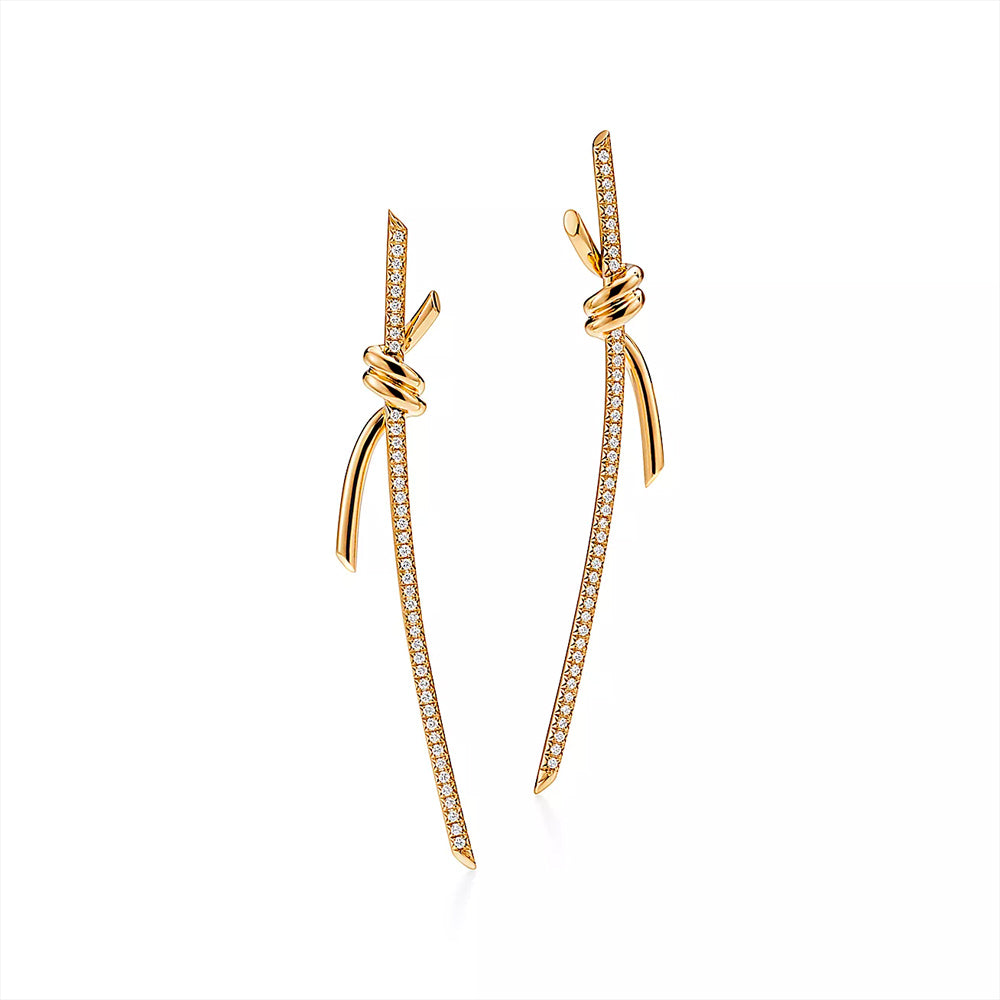 Tiffany & Co. Tiffany Knot Drop Earrings in Yellow Gold with Diamonds