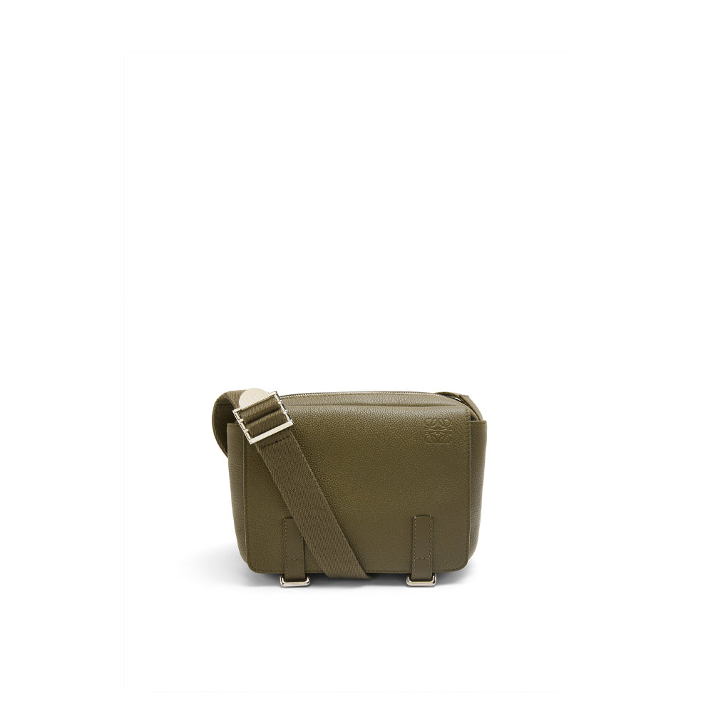 Loewe XS Military messenger bag in soft grained calfskin（Dark Khaki Green)