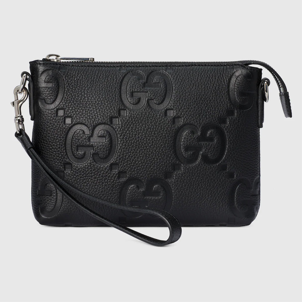 Gucci Jumbo GG Small Messenger Bag (Black leather)