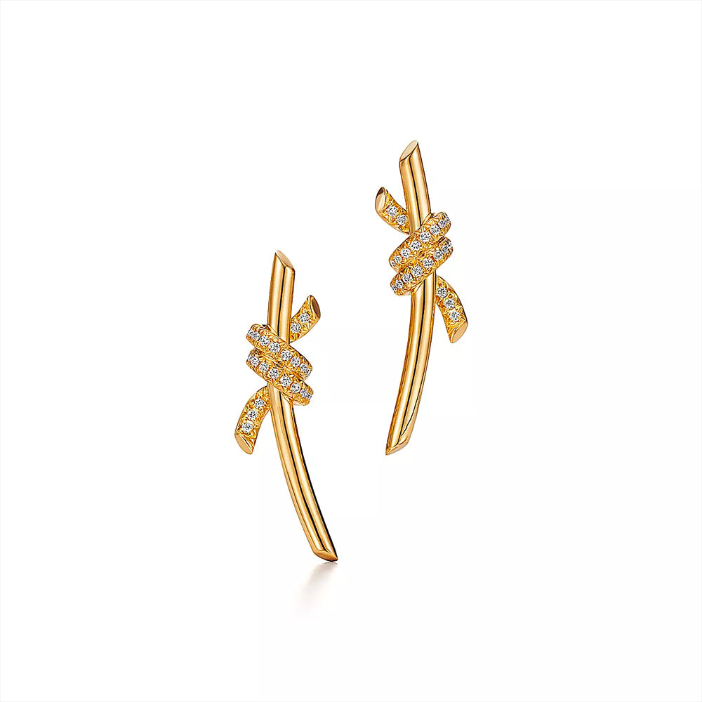 Tiffany & Co. Tiffany Knot Earrings in Yellow Gold with Diamonds