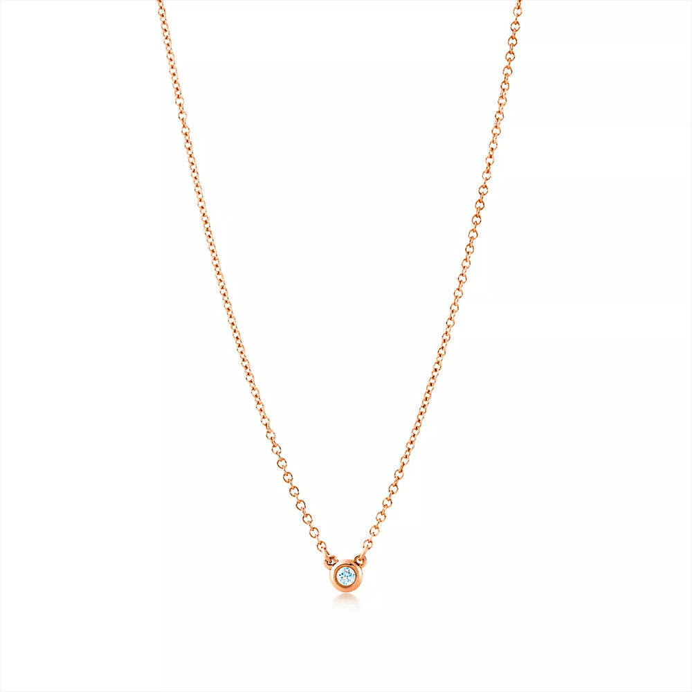 Tiffany & Co. Elsa Peretti® Diamonds by the Yard® Single Diamond Pendant in Rose Gold