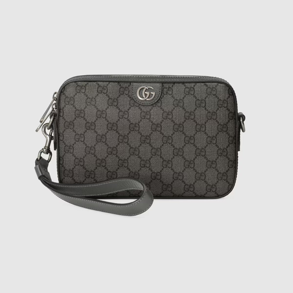 Gucci Ophidia GG Crossbody Bag (Grey and black GG Supreme canvas)