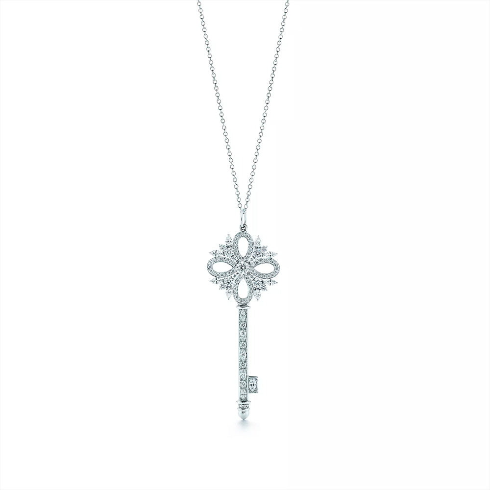 Tiffany &amp; Co. Tiffany Keys Tiffany Victoria® 鉑金鑲鑽鑰匙吊墜