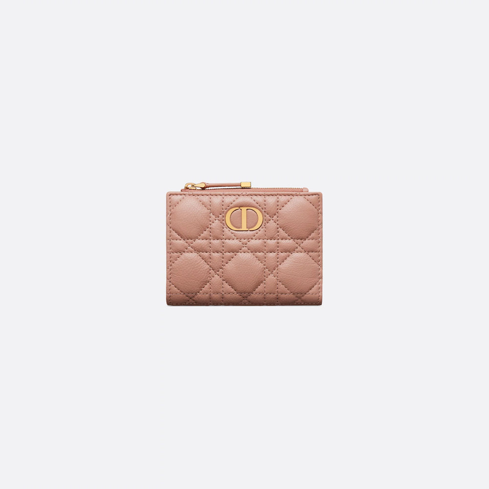 Dior Caro Dahlia Wallet(Rose des Vents Supple Cannage Calfskin)