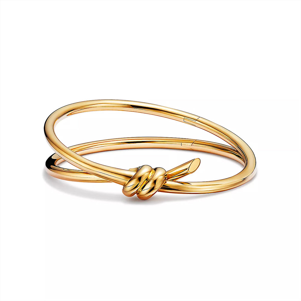 Tiffany & Co. Tiffany Knot Double Row Hinged Bangle in Yellow Gold