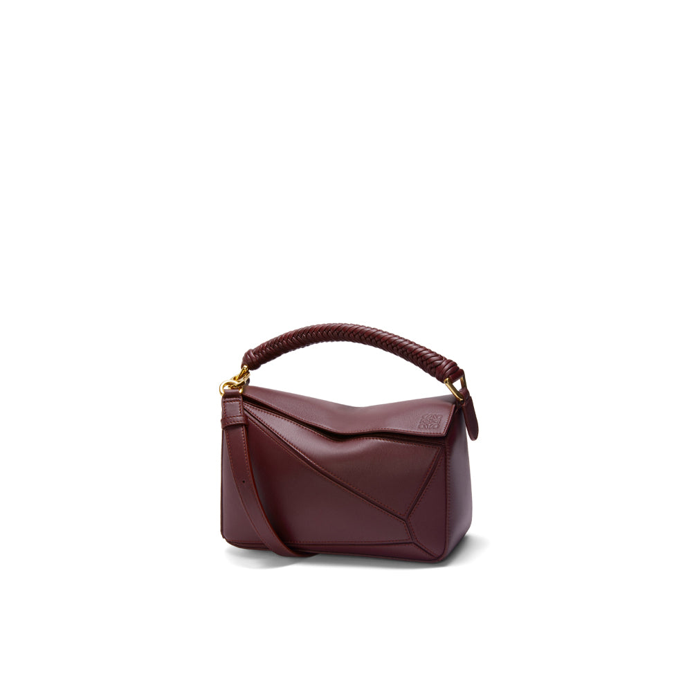 Loewe Small Puzzle bag in mellow calfskin (Dark Burgundy)