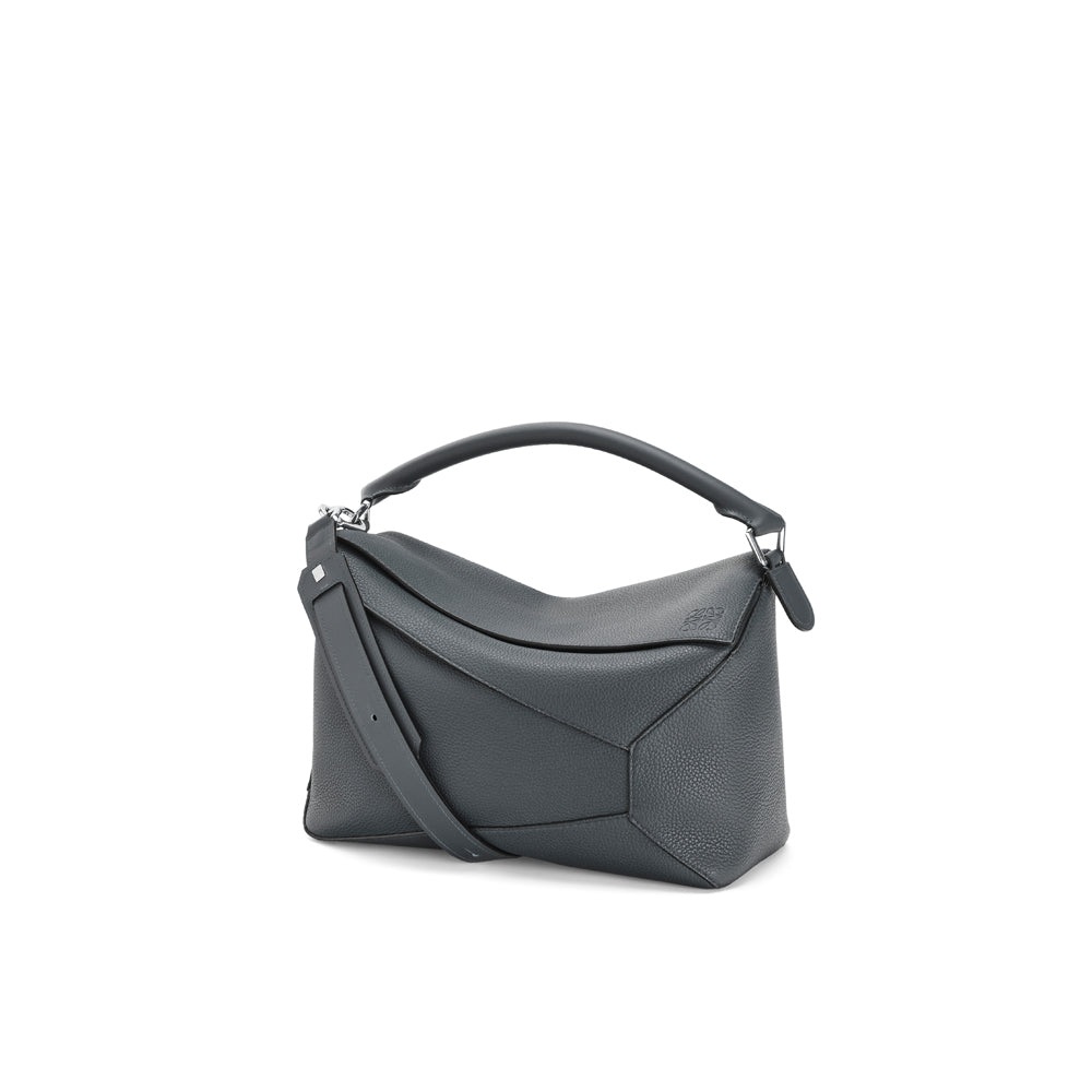 Loewe Large Puzzle bag in grained calfskin (Anthracite)