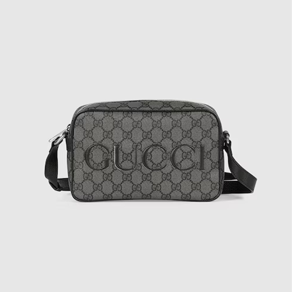 Gucci Mini Shoulder Bag (Grey and black GG Supreme canvas)