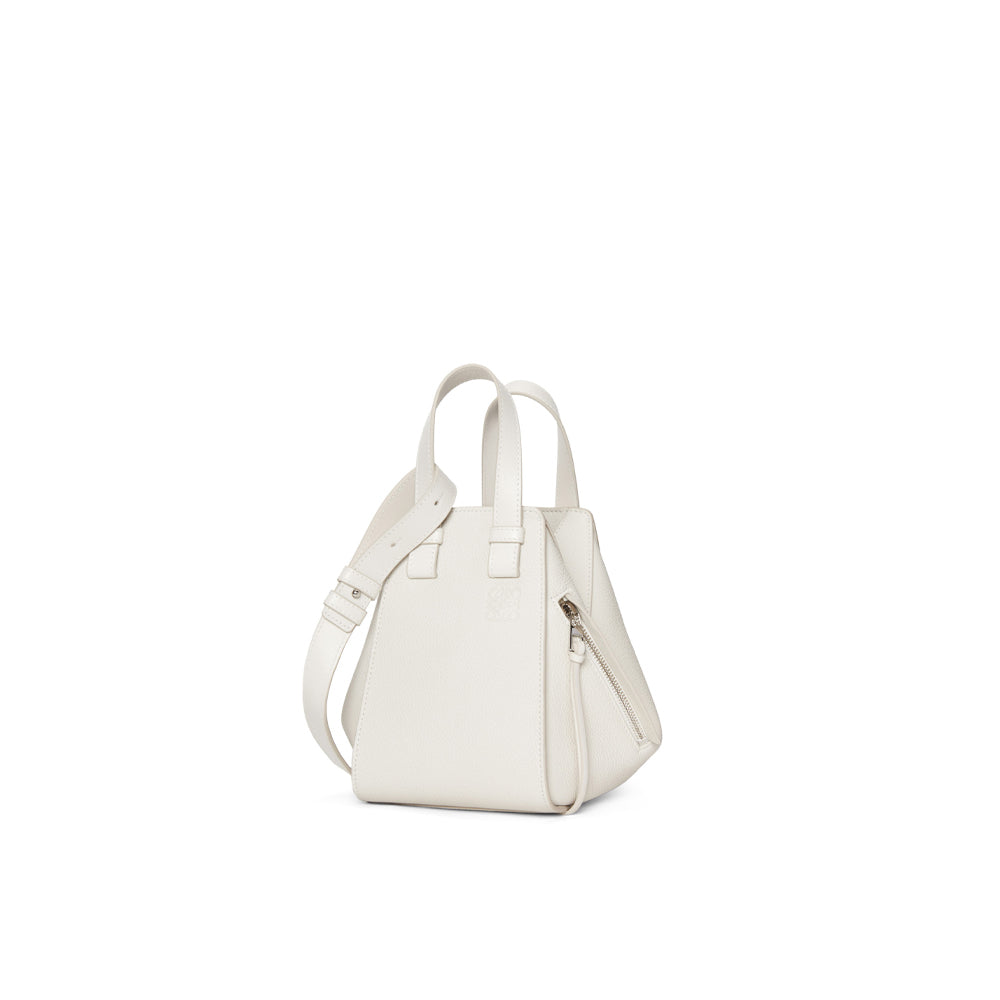 Loewe Compact Hammock bag in soft grained calfskin (Soft White)