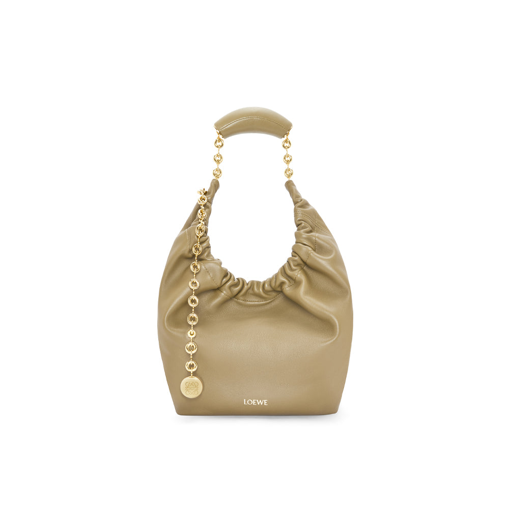 Loewe Small Squeeze bag in nappa lambskin (Clay Green)