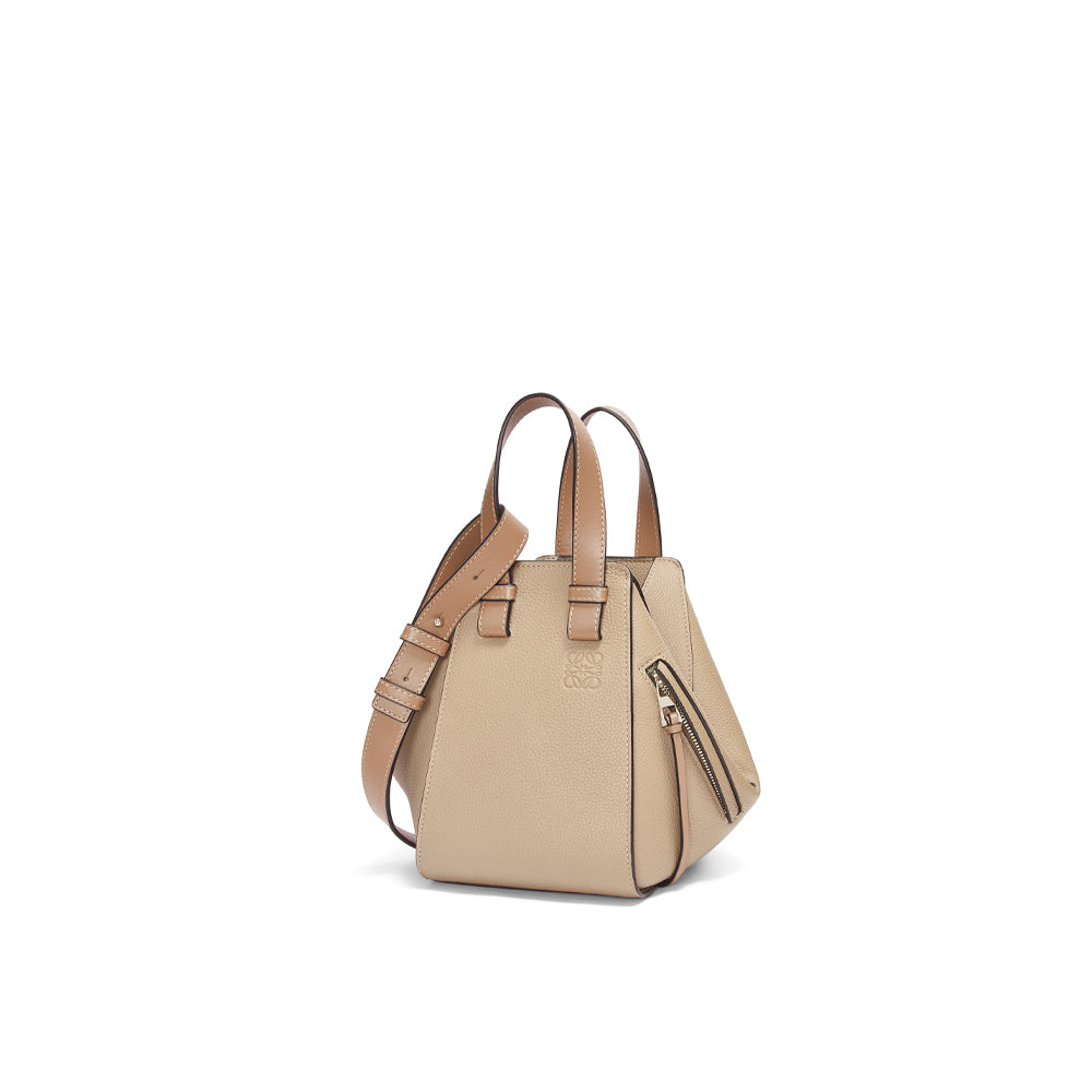 Loewe Compact Hammock bag in soft grained calfskin (Sand)