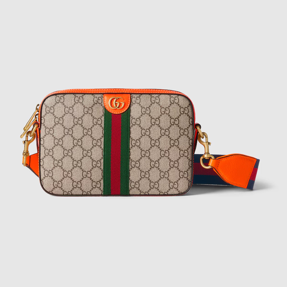 Gucci Ophidia GG Small Crossbody Bag (Beige and ebony GG Supreme canvas)