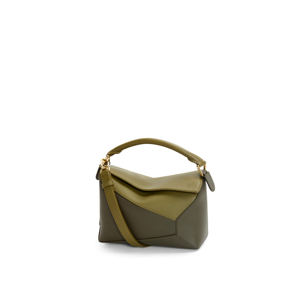 Loewe Small Puzzle bag in classic calfskin (Olive Green/Khaki Green)