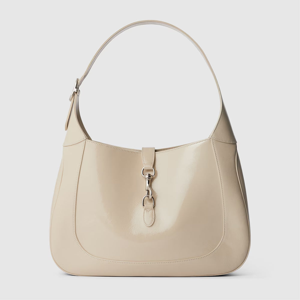 Gucci Jackie Large Shoulder Bag (Ivory patent leather)