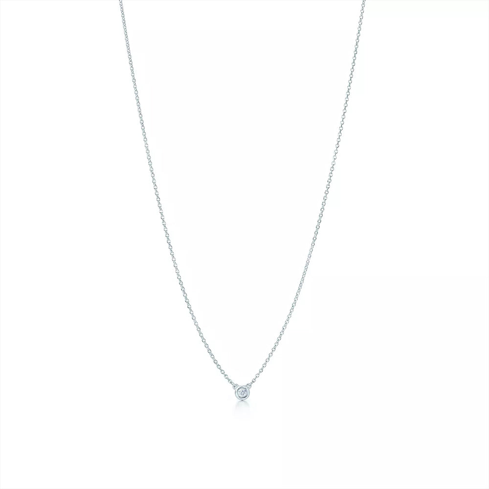 Tiffany & Co. Elsa Peretti® Diamonds by the Yard® Single Diamond Pendant in Silver