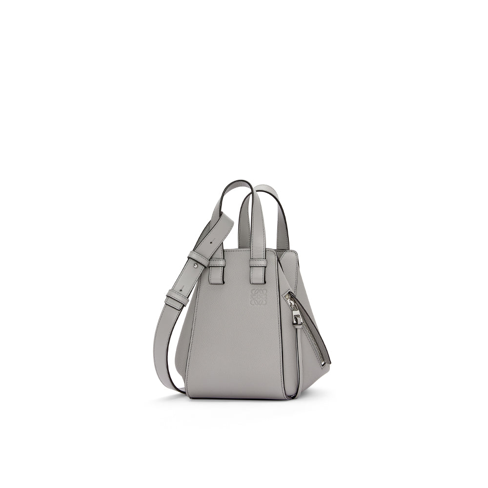 Loewe Compact Hammock bag in soft grained calfskin (Pearl Grey)