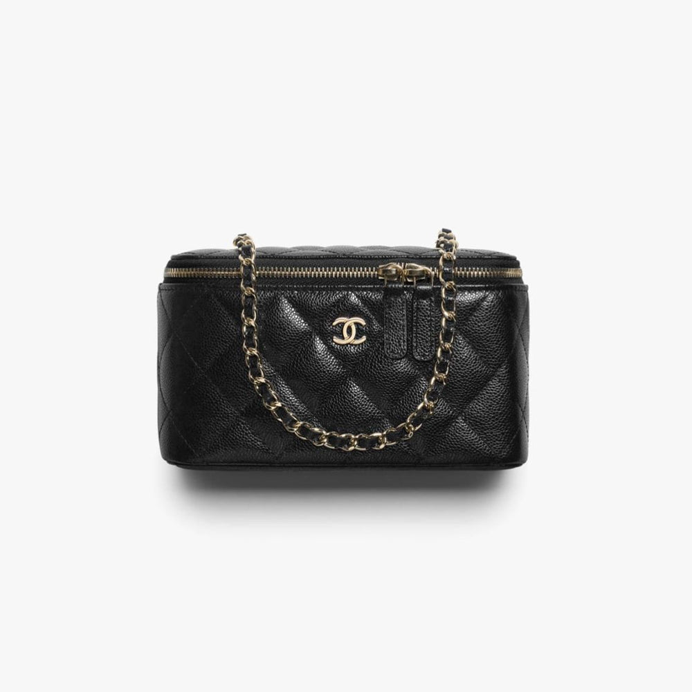 Hong Kong Stock - Chanel Classic Long Vanity With Chain Grained Shing Calfskin & Gold-Tone Metal Ap1341 B10583 3906