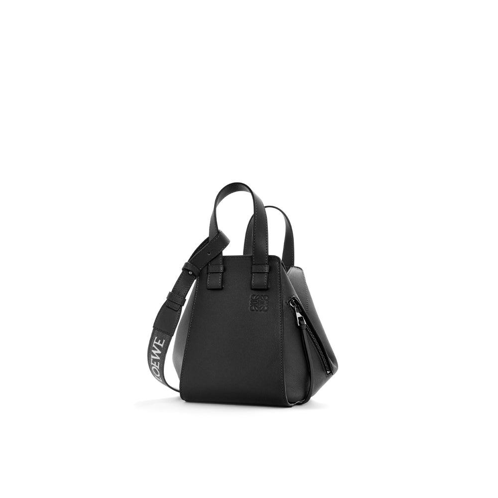 Loewe Compact Hammock bag in satin calfskin (Black)