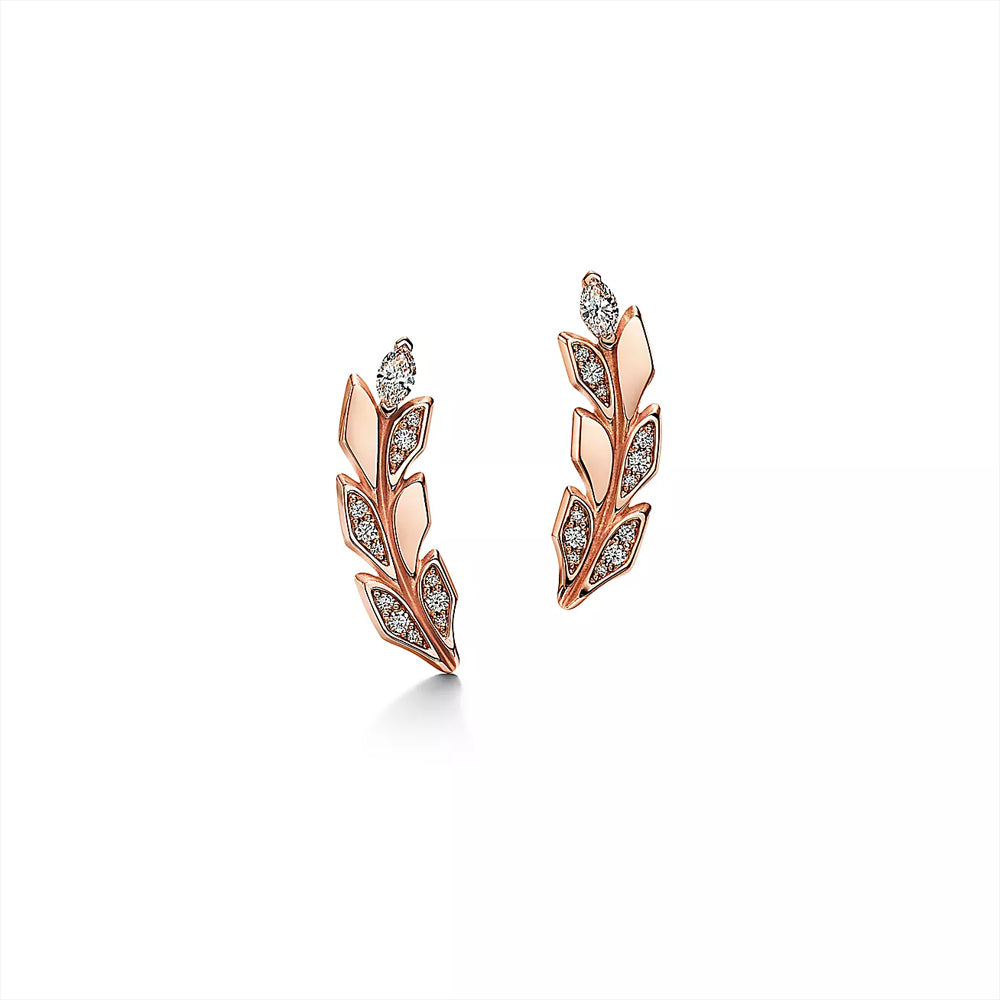 Tiffany & Co. Tiffany Victoria® Vine Climber Earrings in Rose Gold with Diamonds