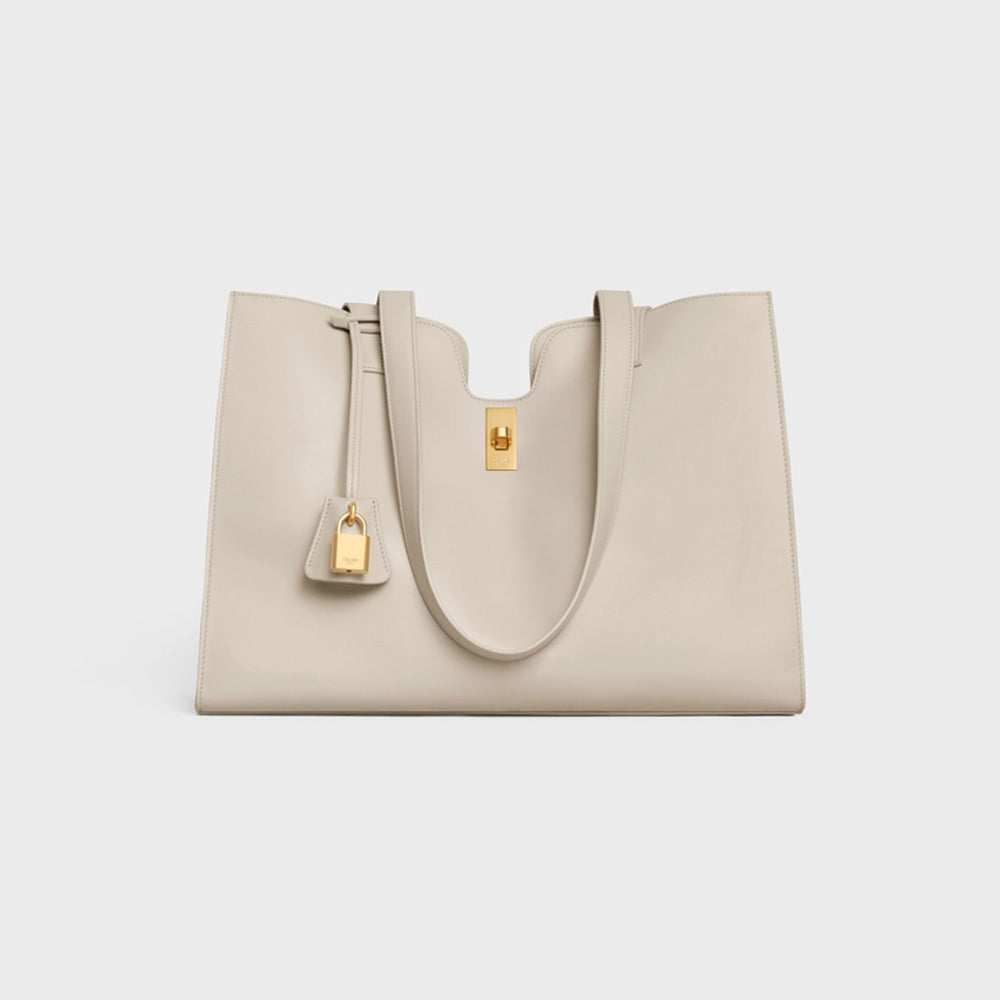 Celine Cabas 16 in Smooth Calfskin (Light Stone)