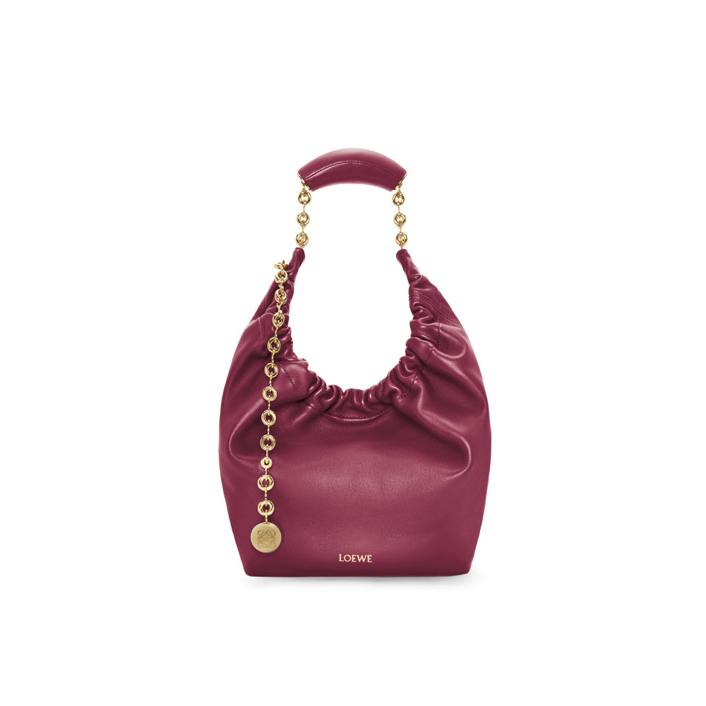 Loewe Small Squeeze bag in nappa lambskin (Crimson)