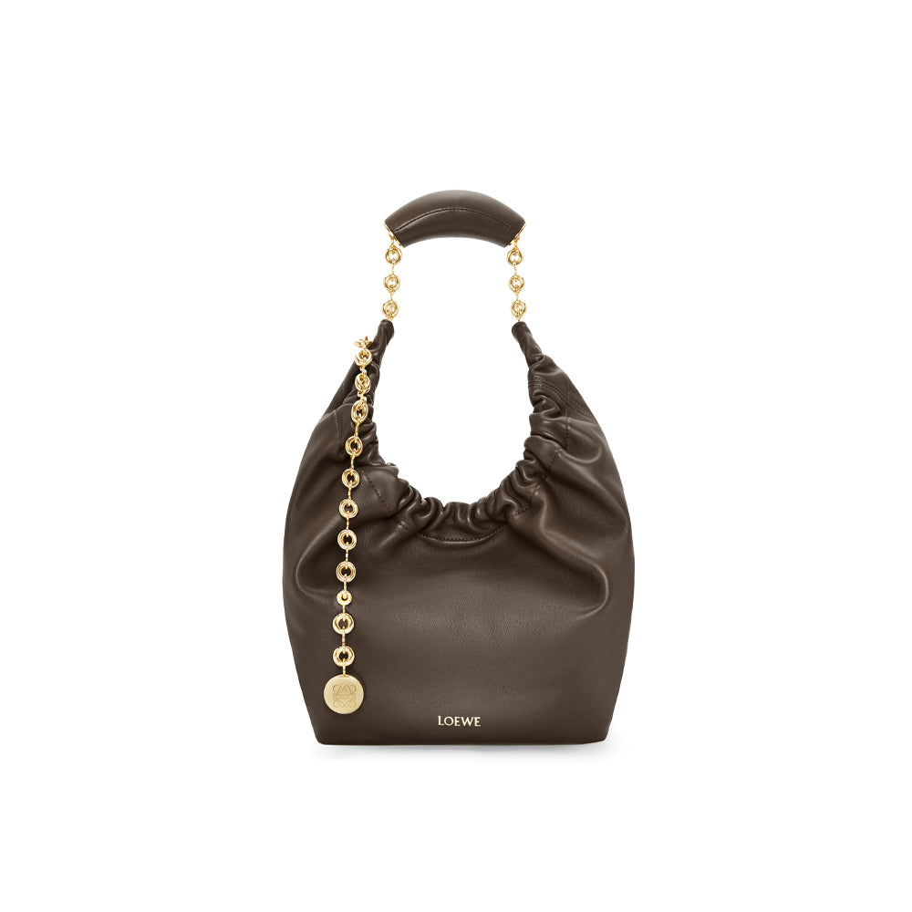 Loewe Small Squeeze bag in nappa lambskin (Chocolate)