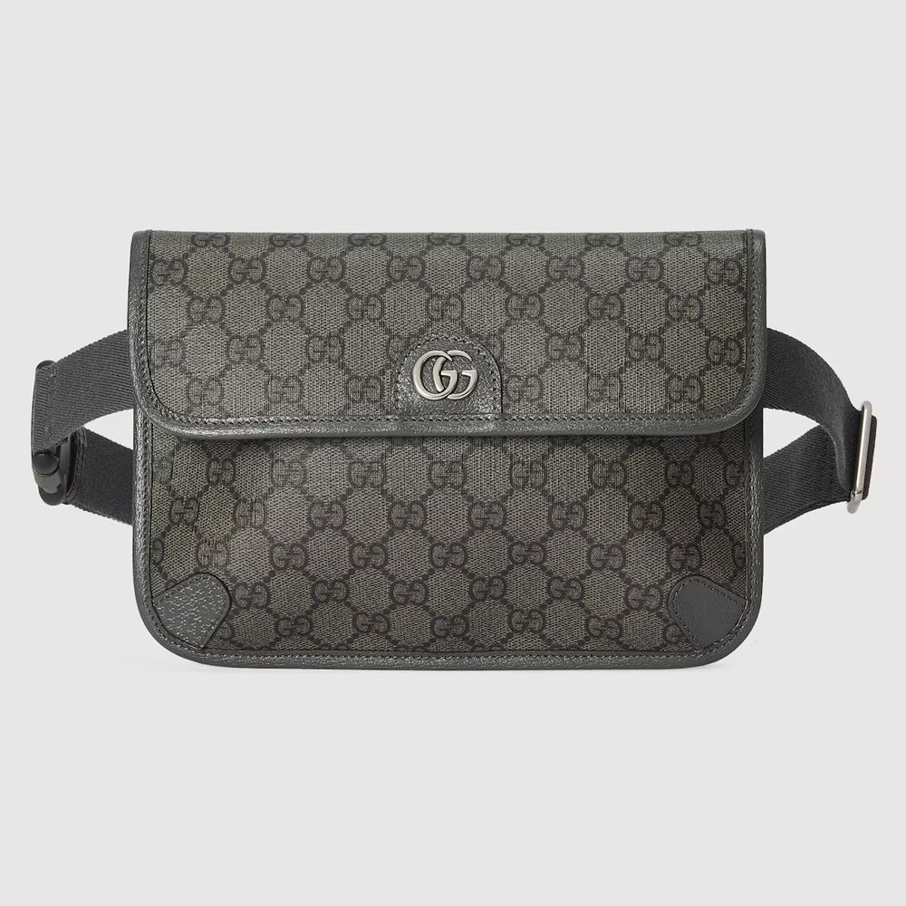 Gucci Ophidia GG Small Belt Bag (Grey and black GG Supreme canvas)