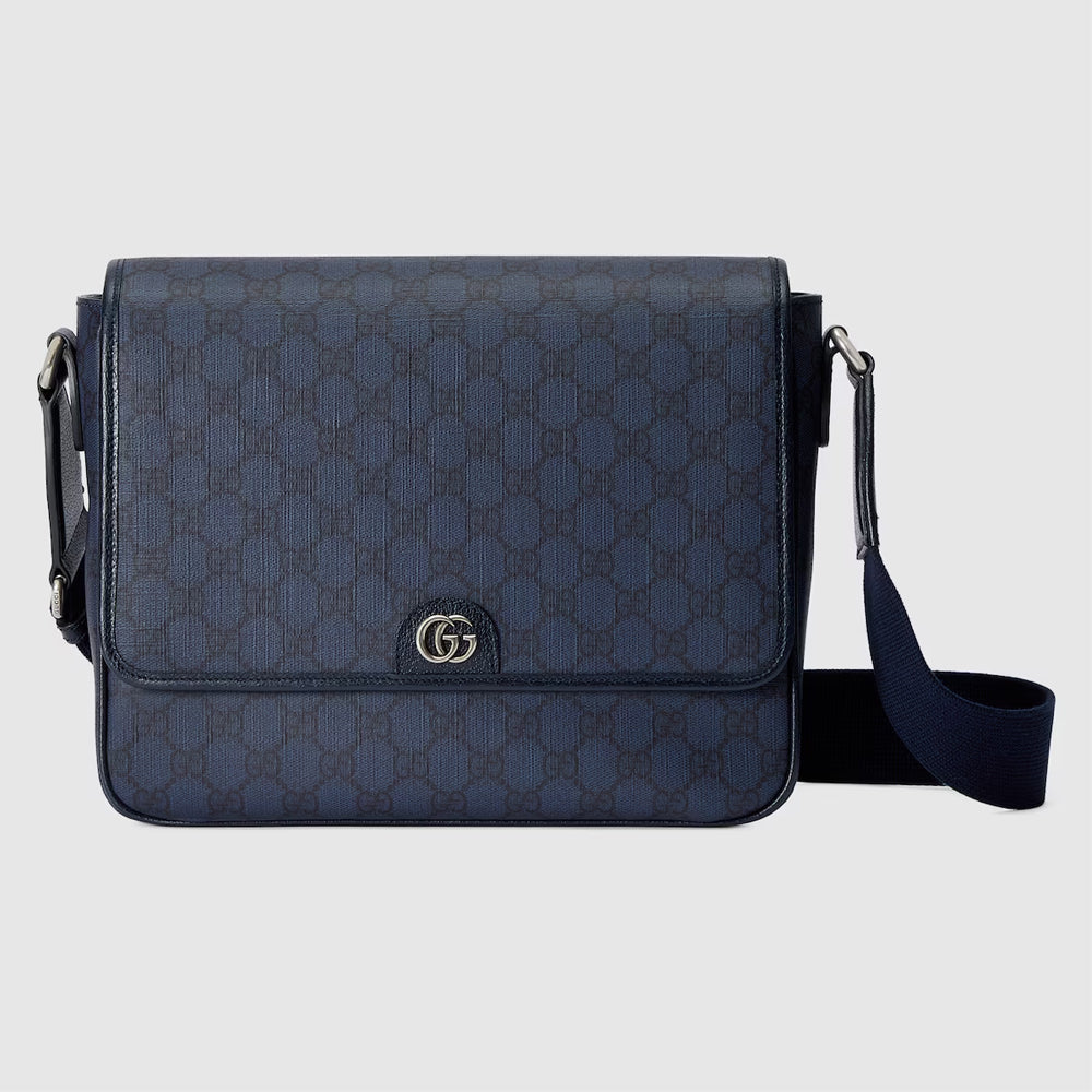 Gucci Ophidia Medium Messenger Bag (Blue and dark blue Supreme Tender canvas)